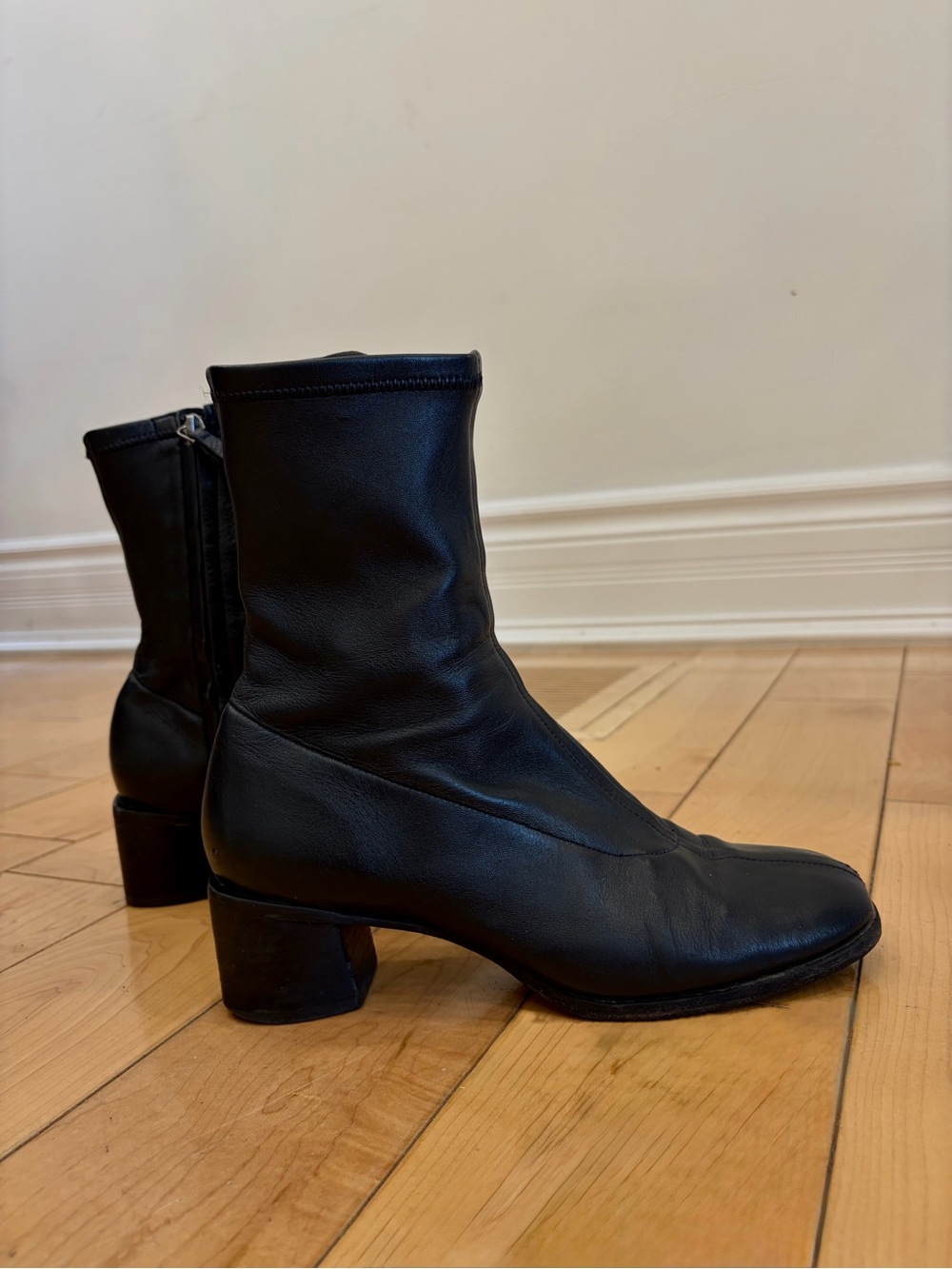 Reformation Black Soft Leather Ankle Boots - Picture 3 of 11